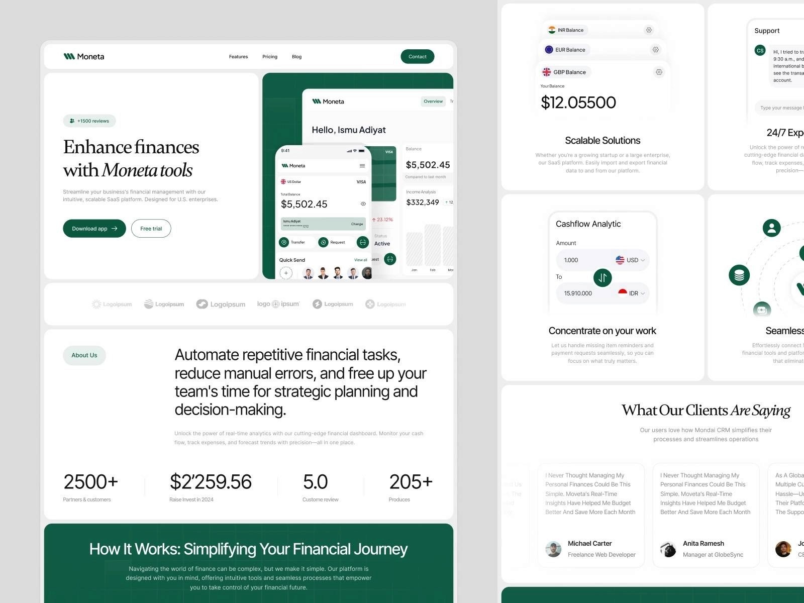 moneta framer template