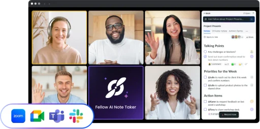 Fellow AI meeting notest app screenshot