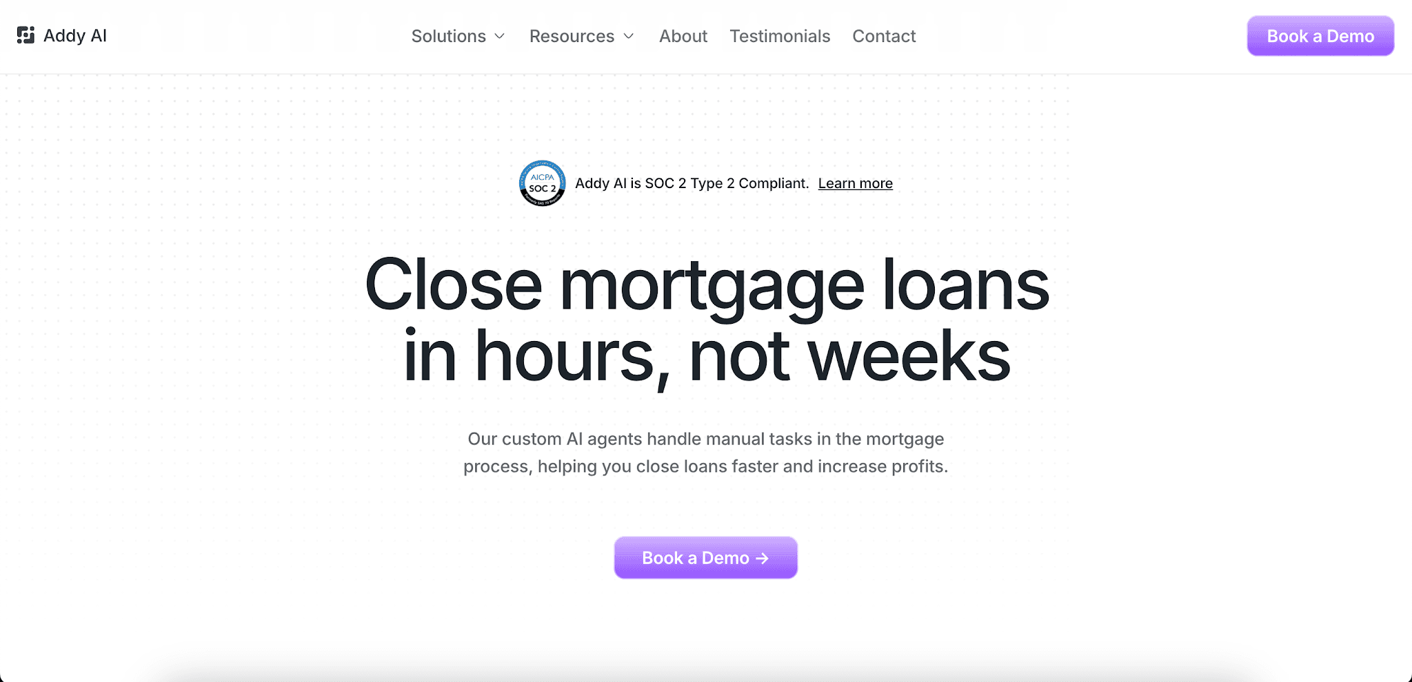 Addy web homepage