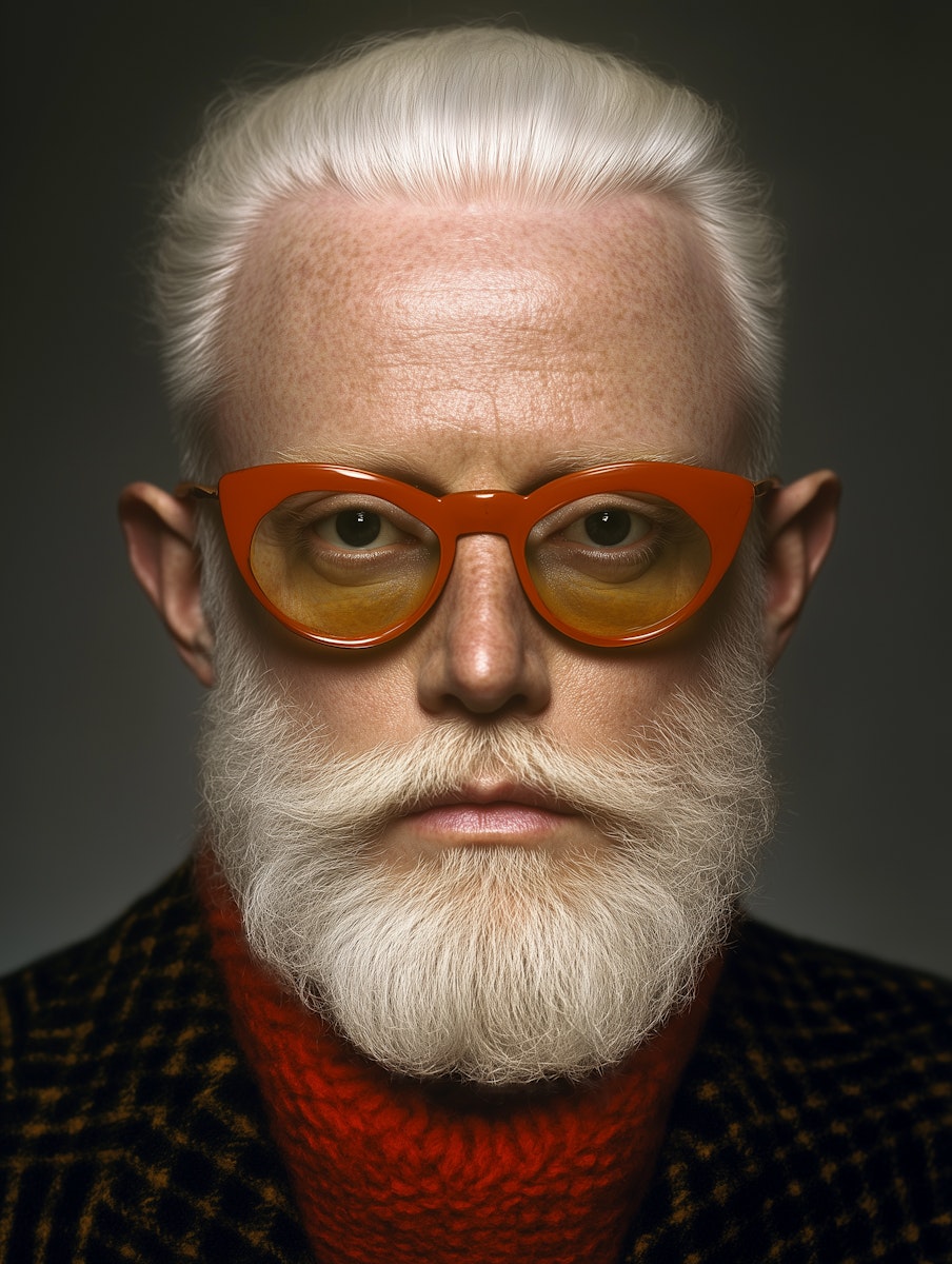 Striking Portrait with Orange Glasses