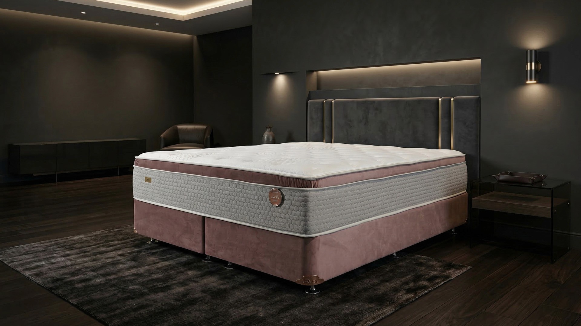 A green butterfly rests on a flower.