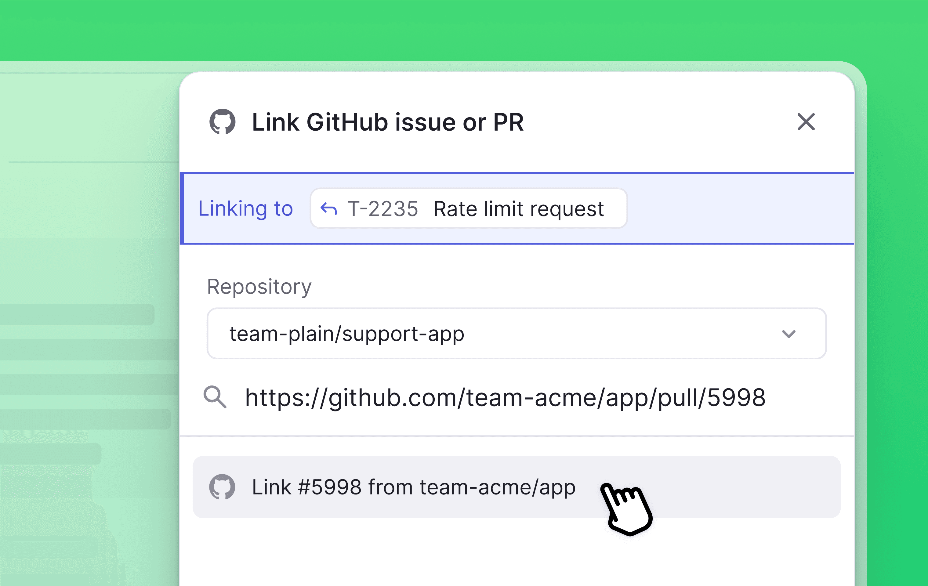 Link GitHub PRs to threads