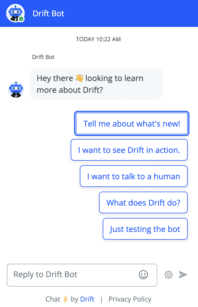 Drift live chat