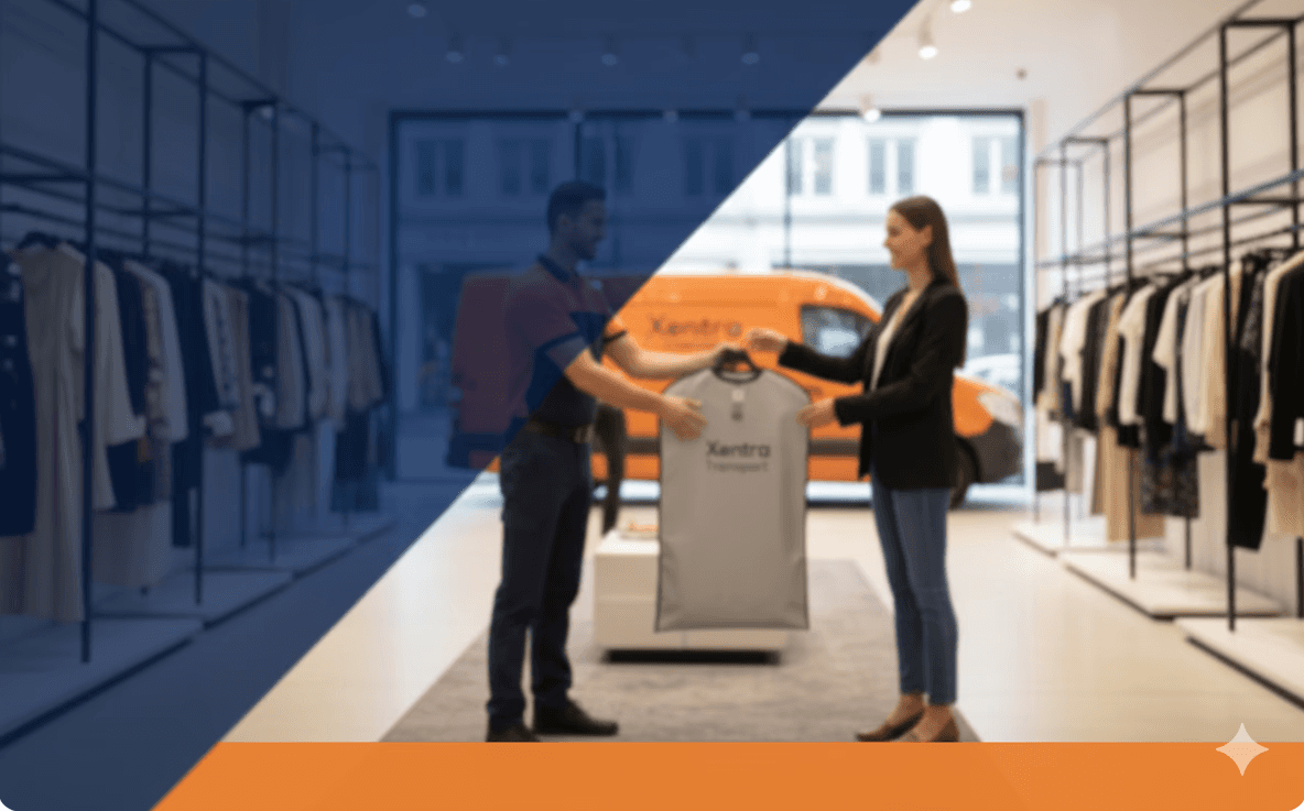 delivering clothes in fashion room