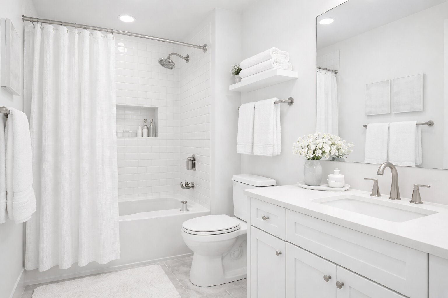 Airbnb bathroom light colors