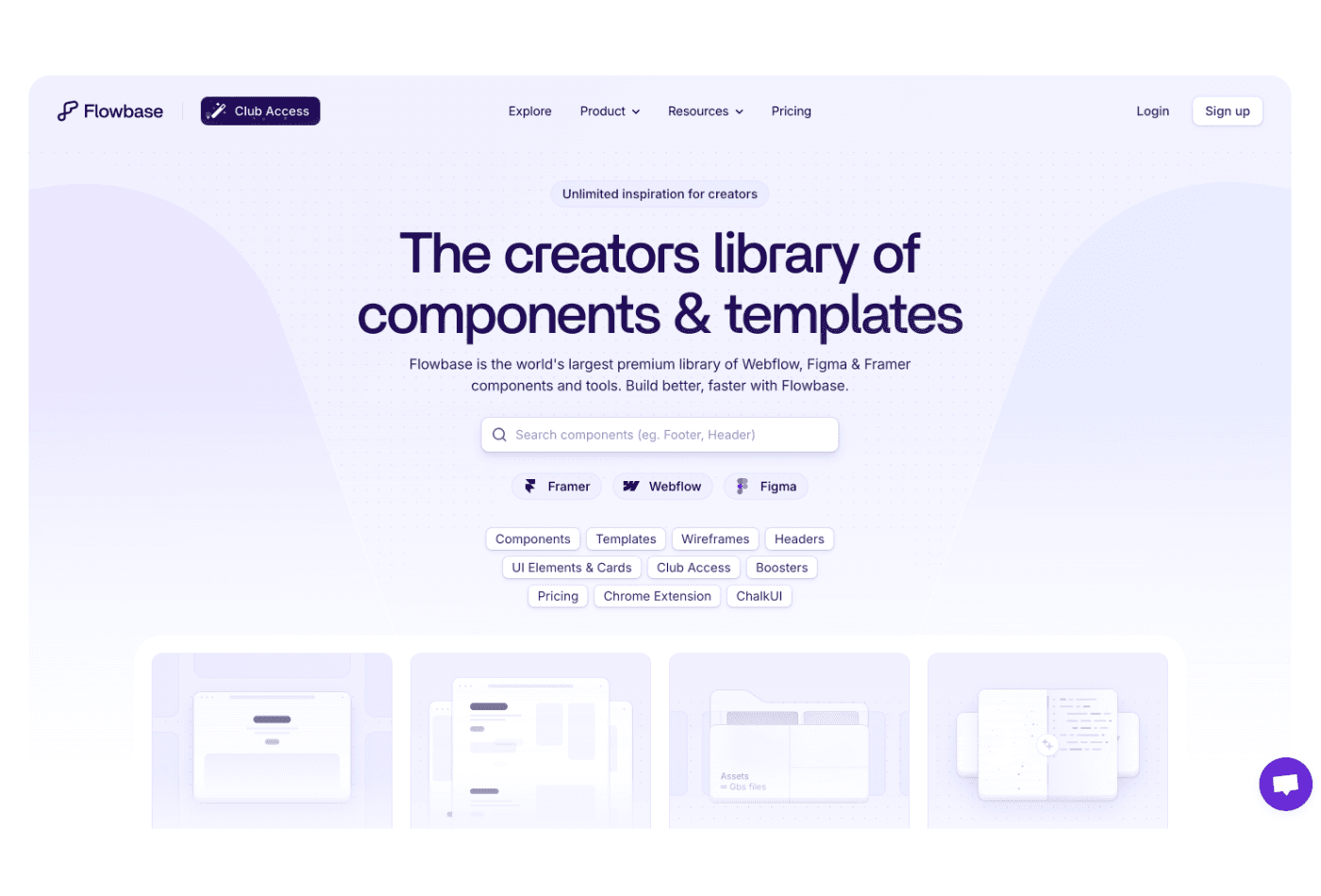 Flowbase webflow and Figma, framer components