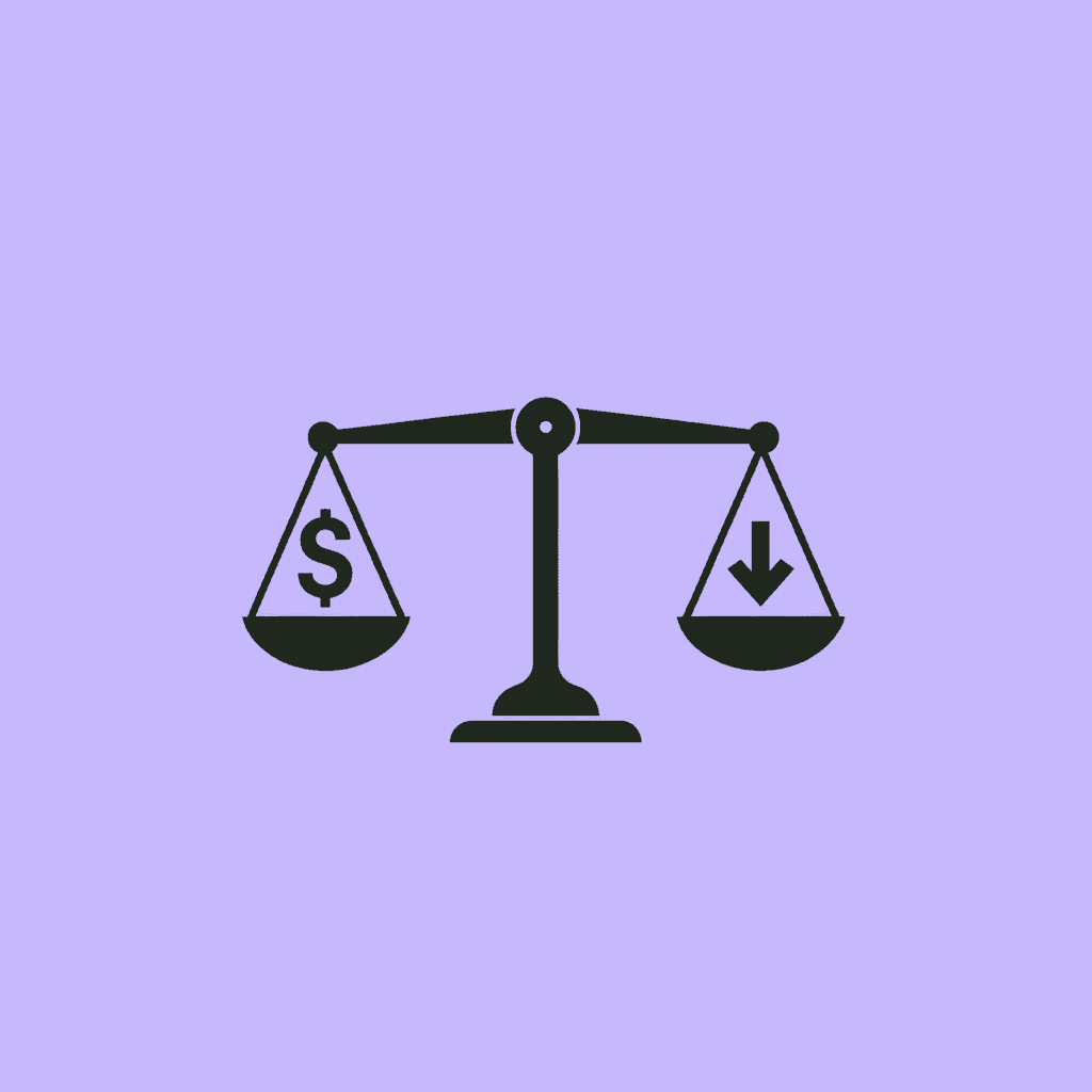 Balance scale showing Coworker delivering 3x value and half the cost versus alternatives like Glean