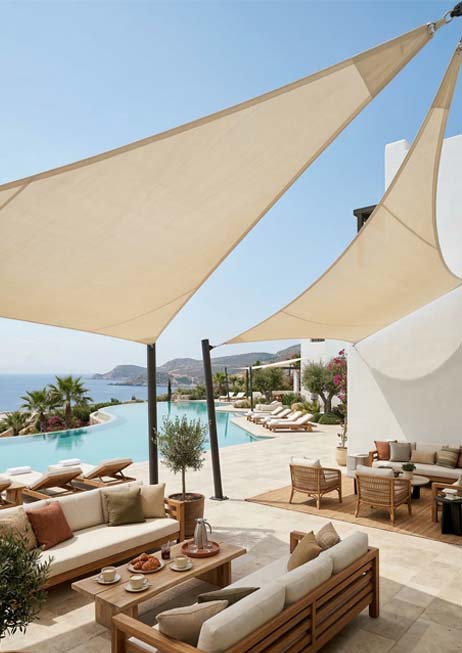 velas de sombra para cubrir zonas de exterior con estilo y diseño