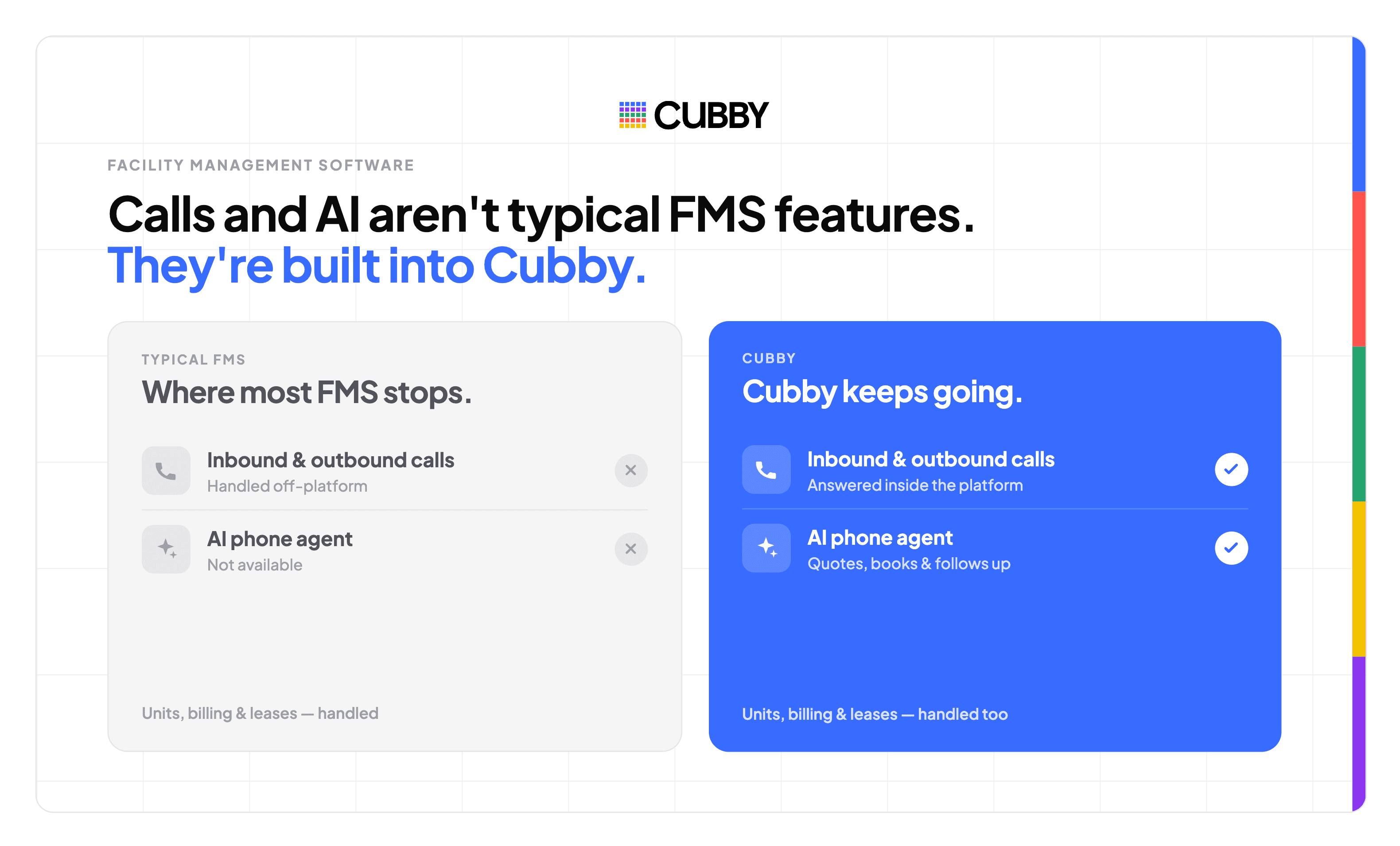 comparison of Cubby vs legacy FMS