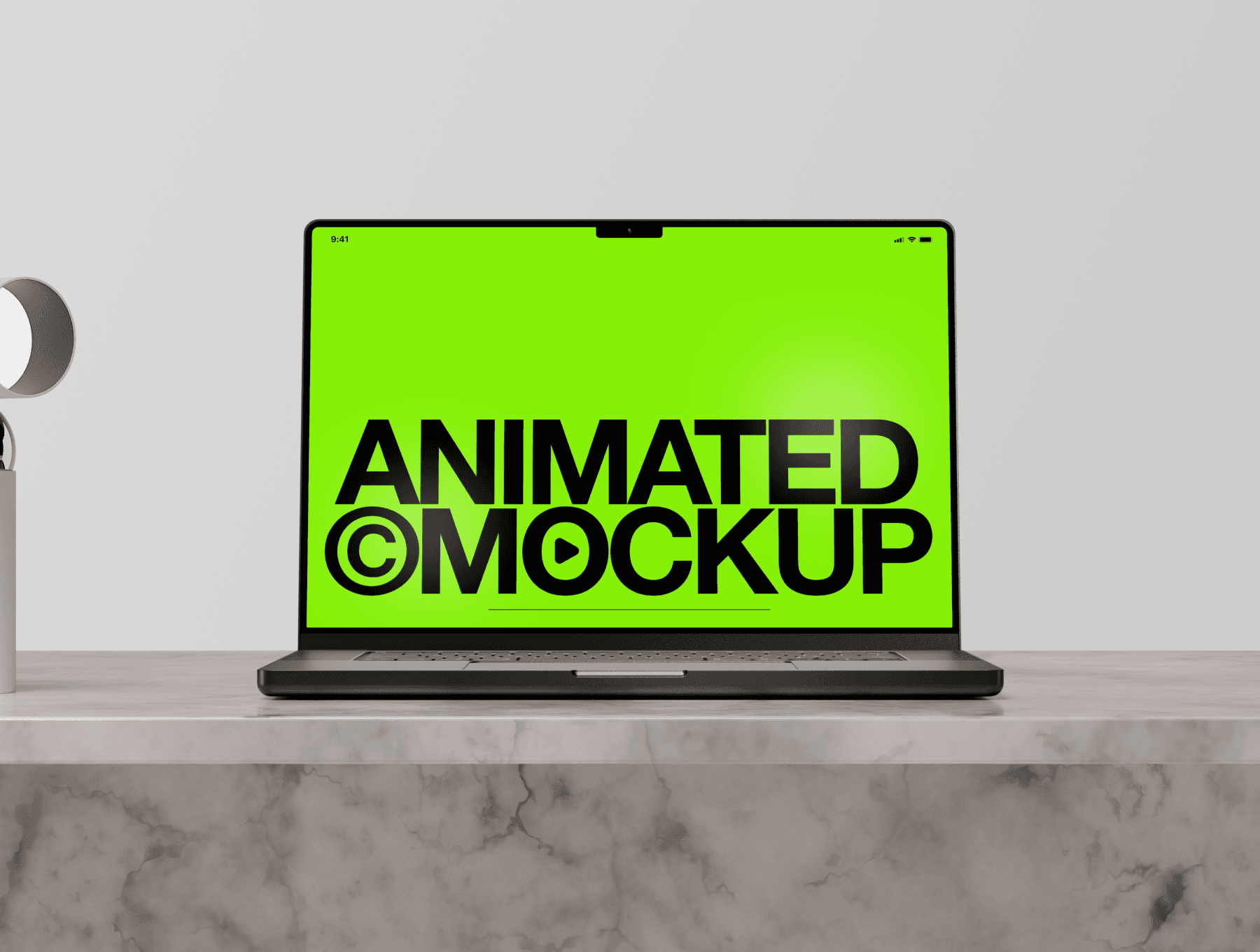 Laptop with greenscreen mockup