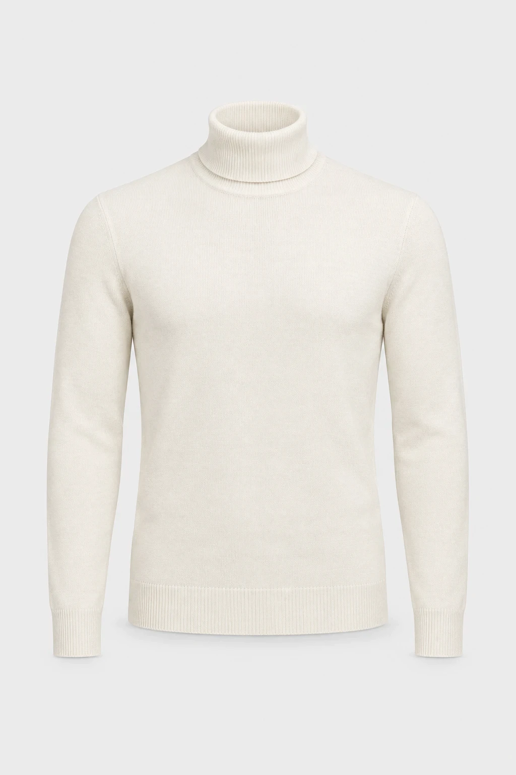 Chalk merino roll neck