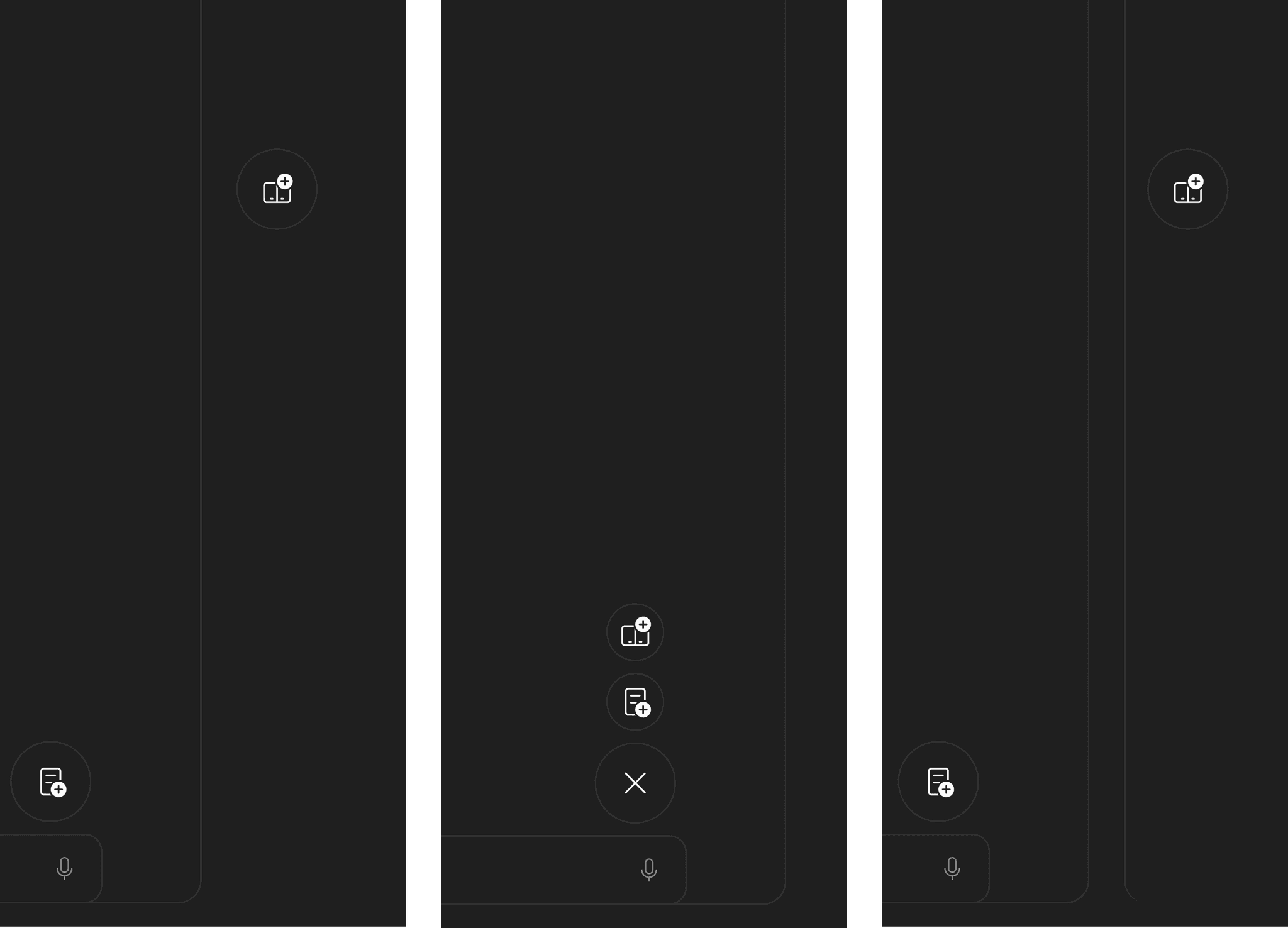 Split view FAB options considered