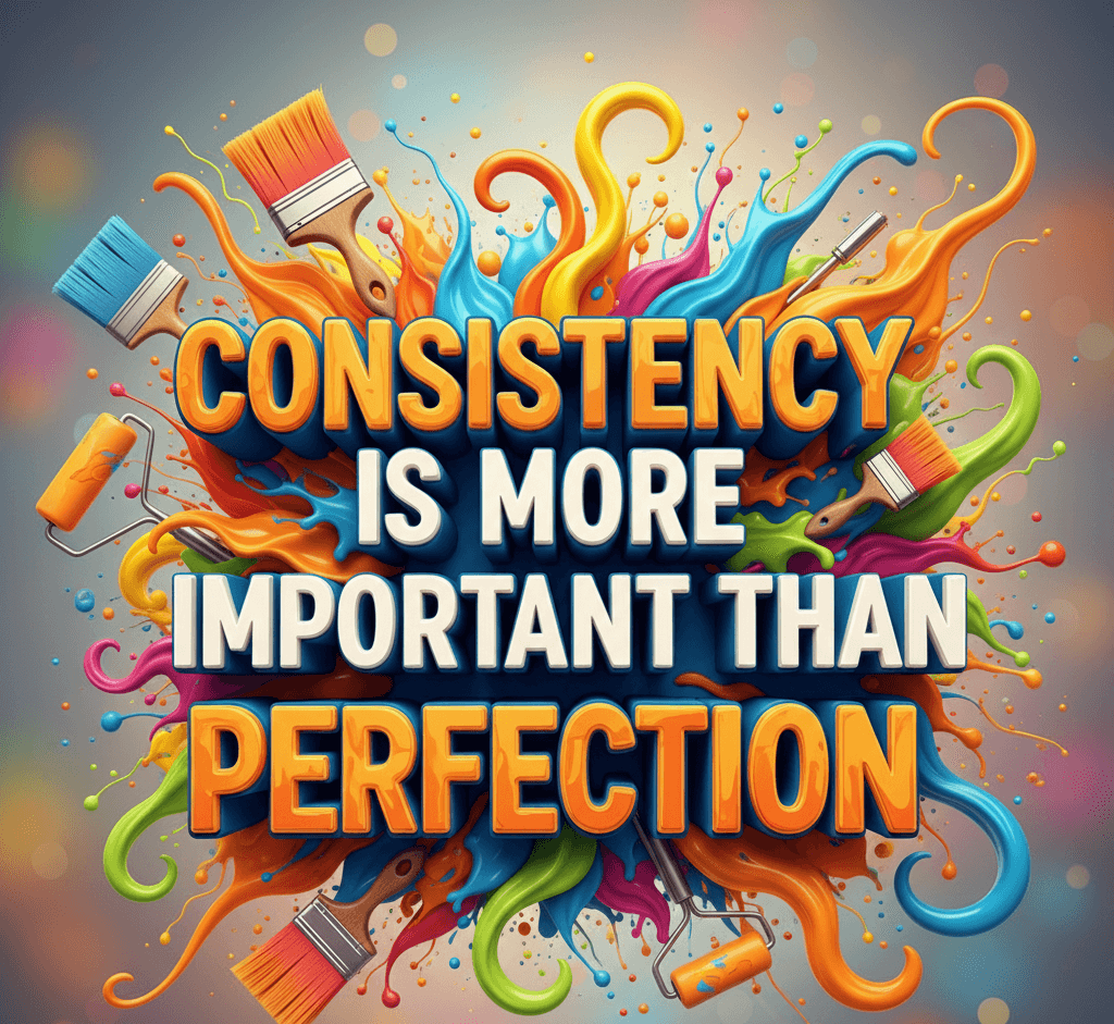 A graphic that says Consistency is more important than perfection