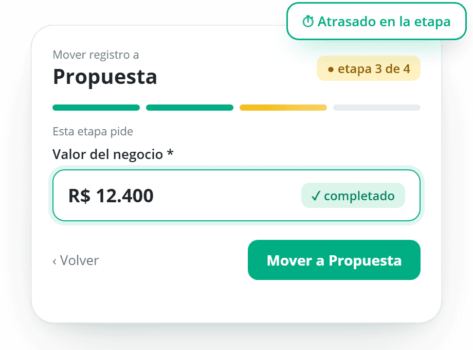 Mover el registro a Propuesta pide el valor del negocio