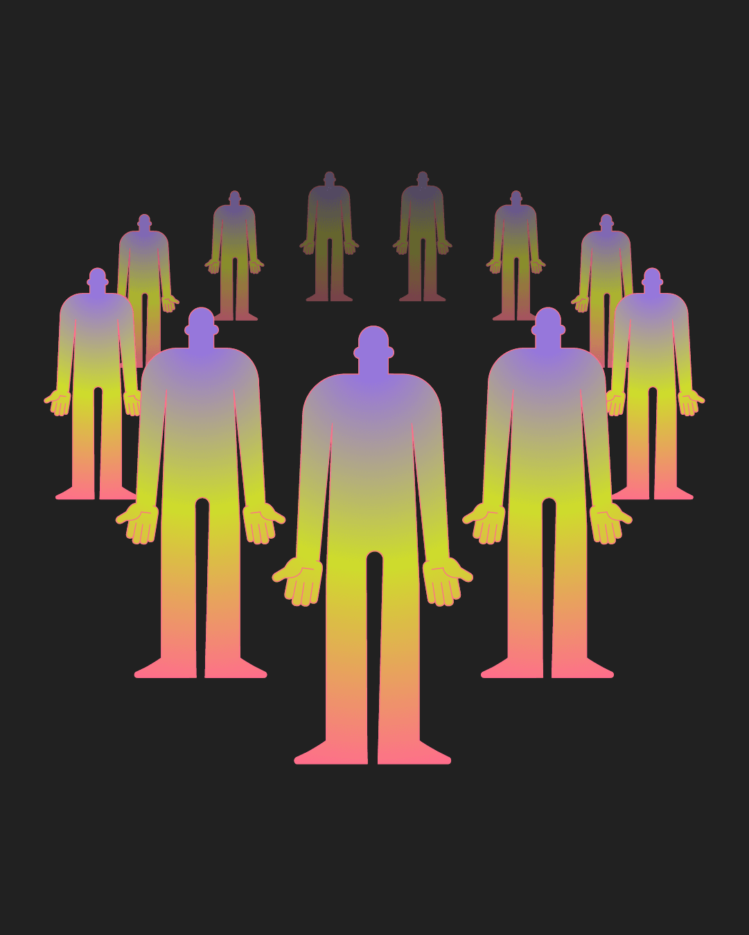 People on escalators in a brightly lit tunnel