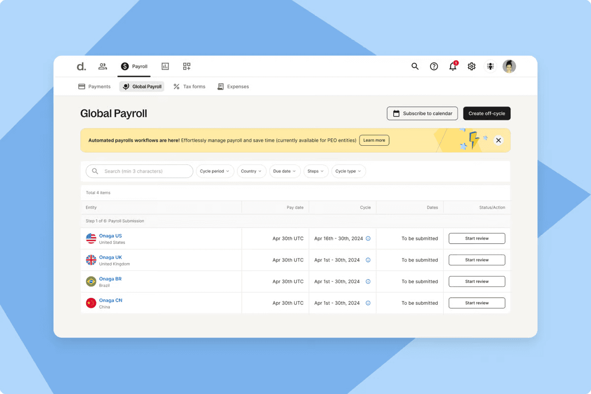 Deel lets you streamline your payroll operations and attendance through integrations 