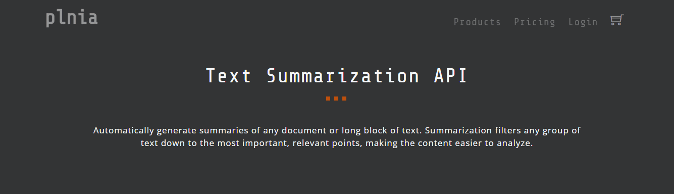 plnia Text Summarization API&nbsp;&nbsp;
