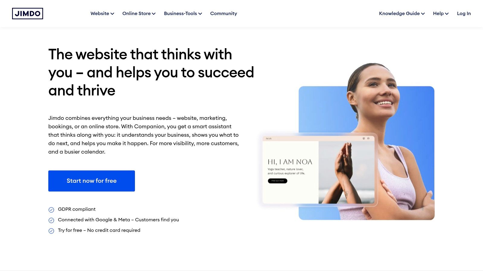 Jimdo – AI-assisted Builder for simple sites