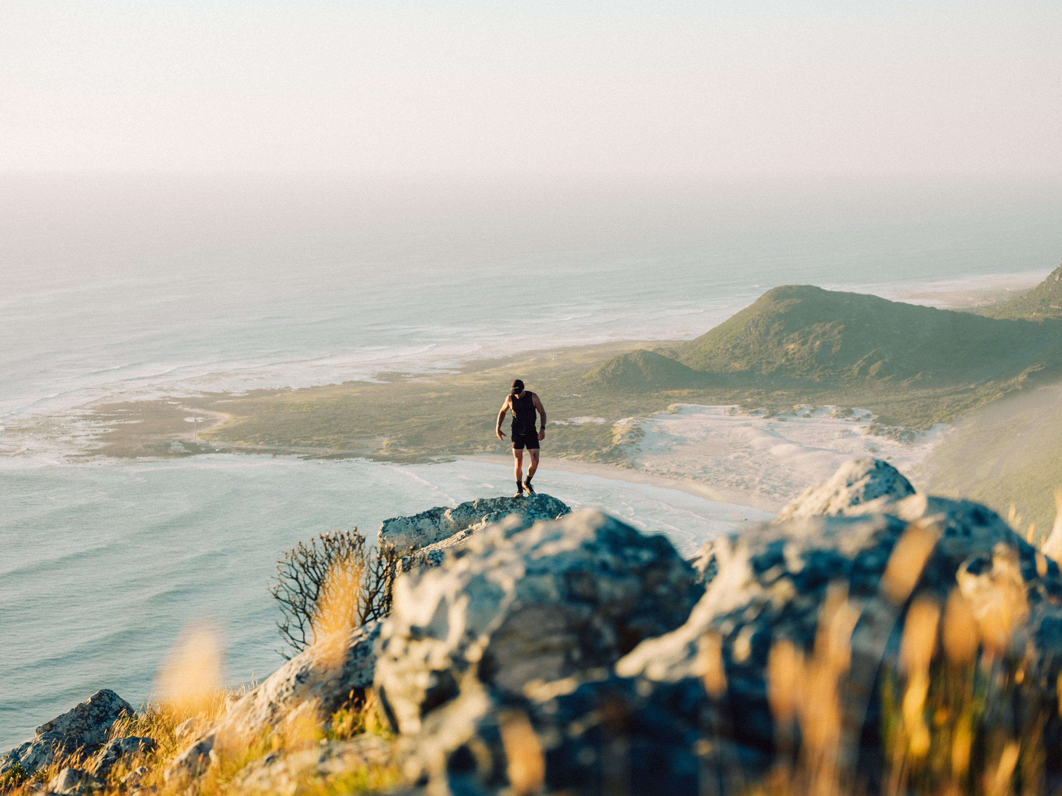 Dynamic picture of a cyclist riding downhill