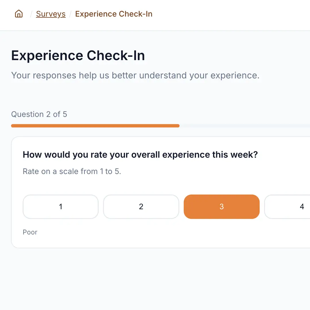 Snapshot of a live survey within the Pathroot platform