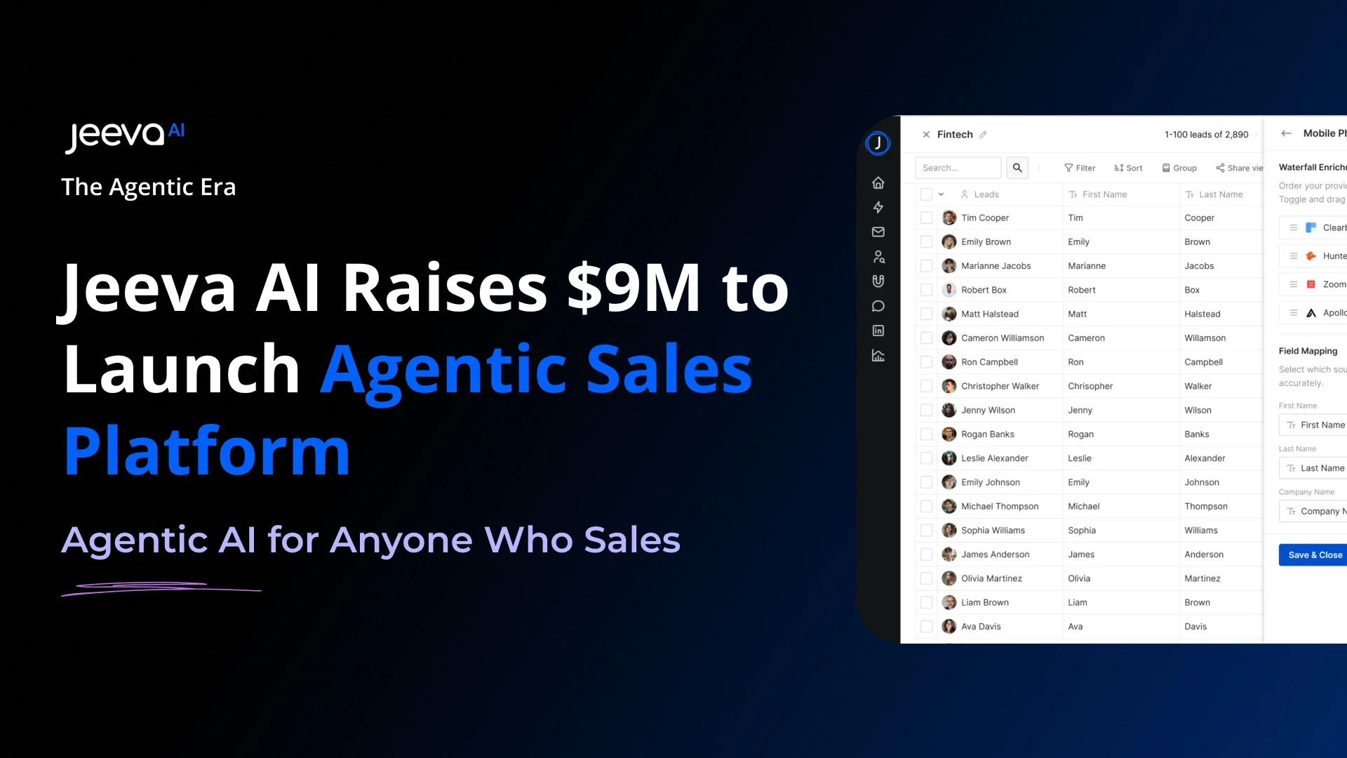Jeeva AI Raises $9M to Launch Agentic Sales Platform