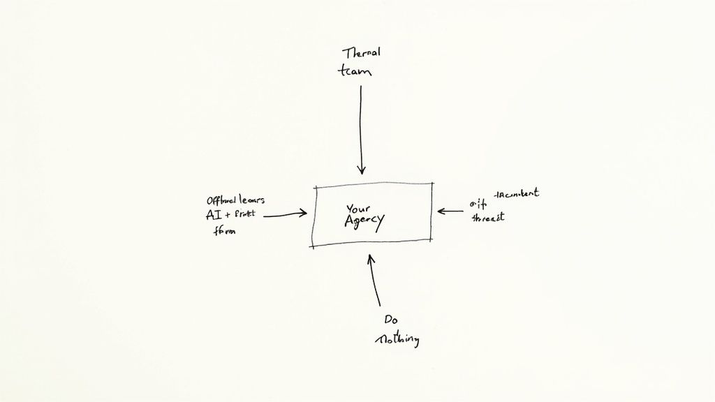 A handwritten diagram showing