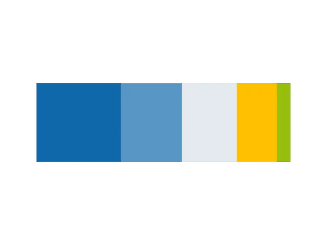 Aufreihung der verwendeten Farbtöne im Corporate Design