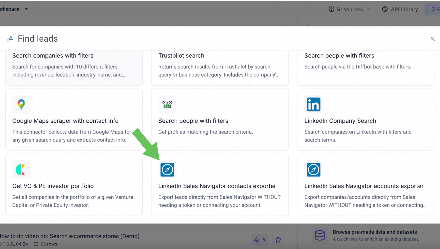Choose Sales Nav Exporter