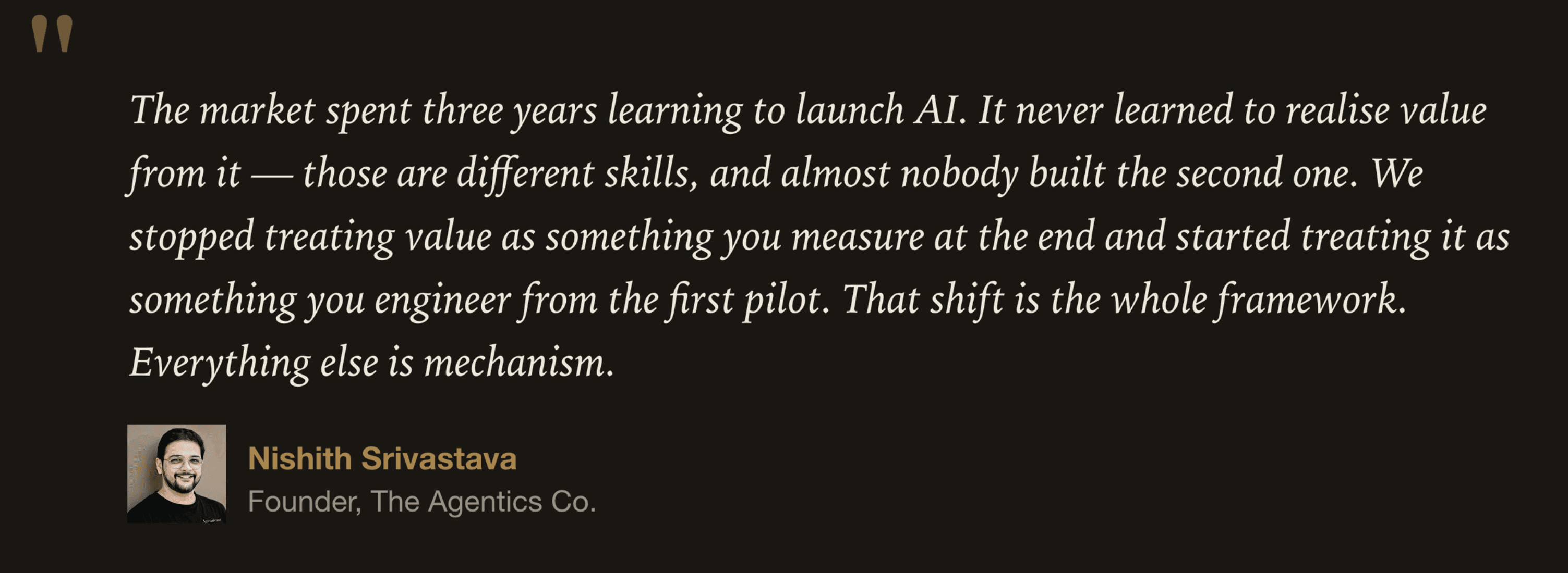 Nishith Srivastava, Founder, The Agentics