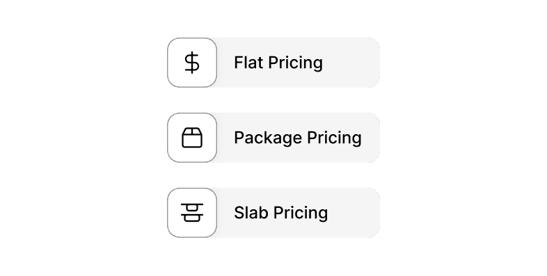 Flexible pricing model builder supporting usage-based, subscription, and hybrid plans
