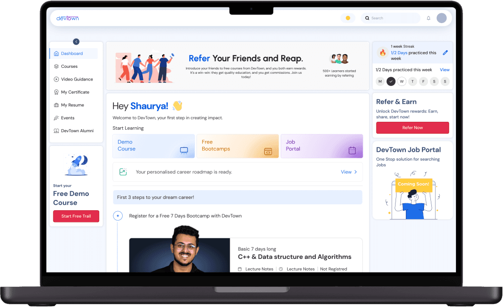 LMS Dashboard Mockup