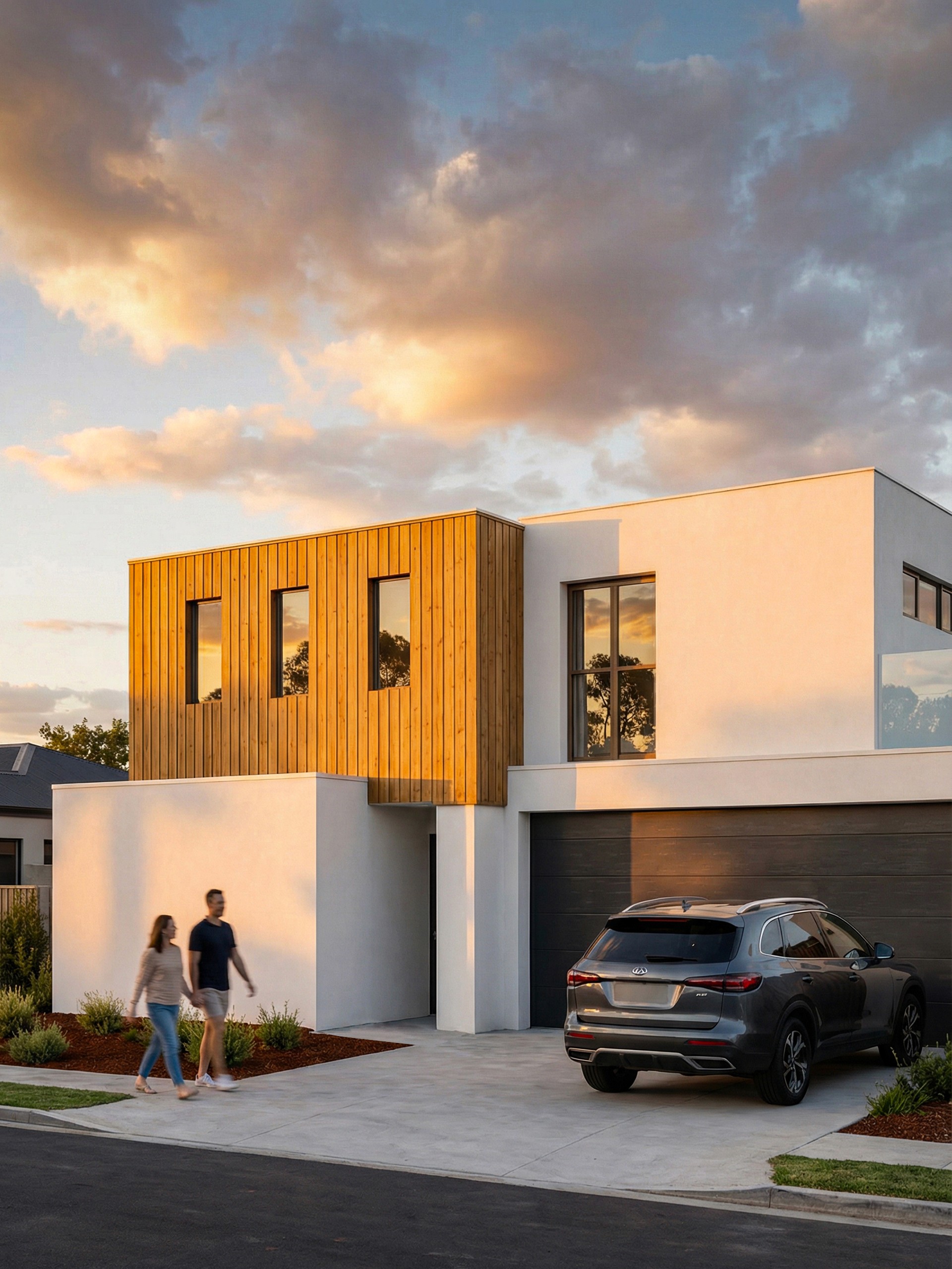 Architectura render of a moder townhouse in western australia
