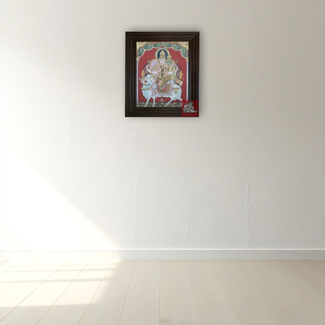 Pradosha Shiva Parvati Tanjore Painting