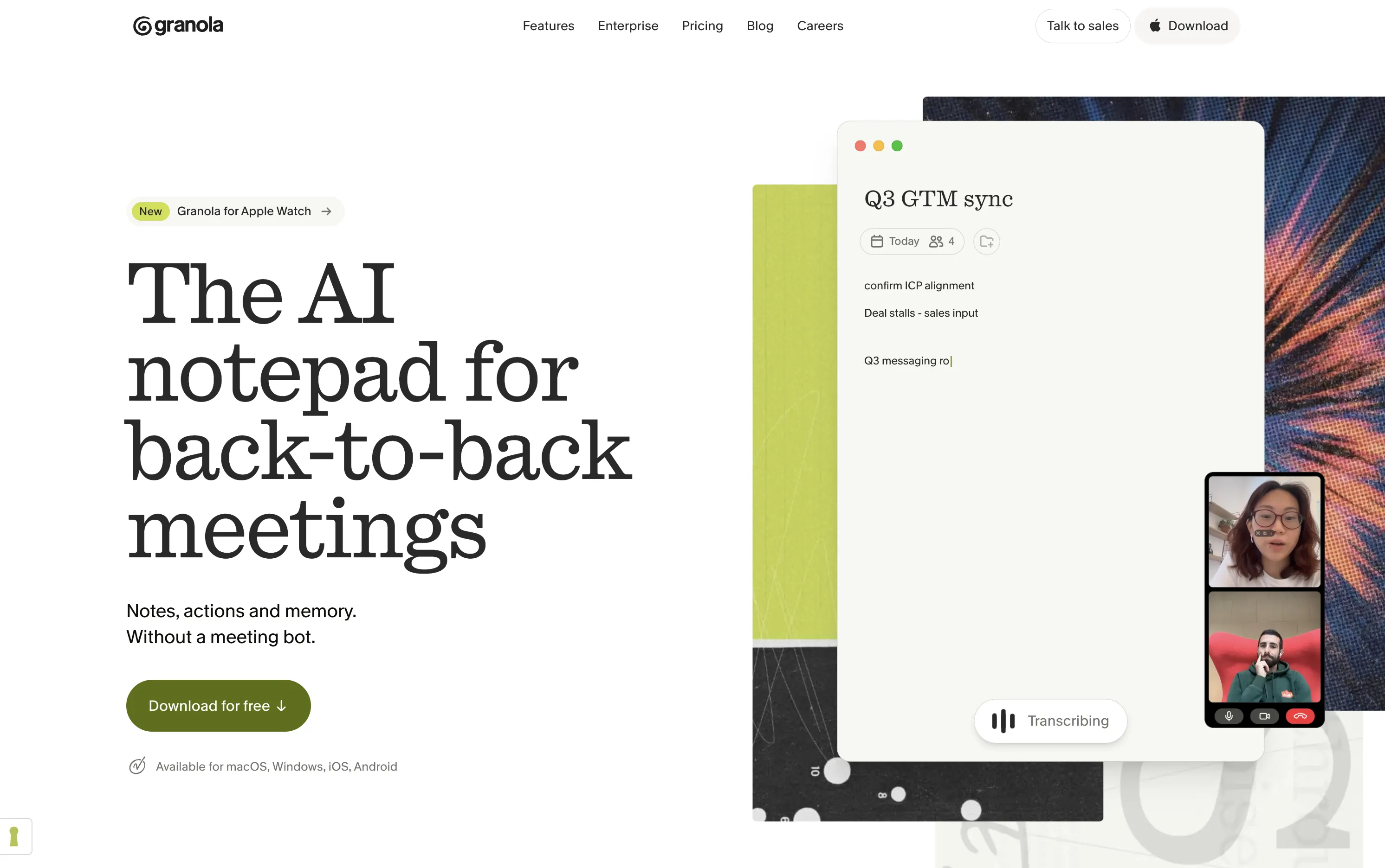 Granola Homepage