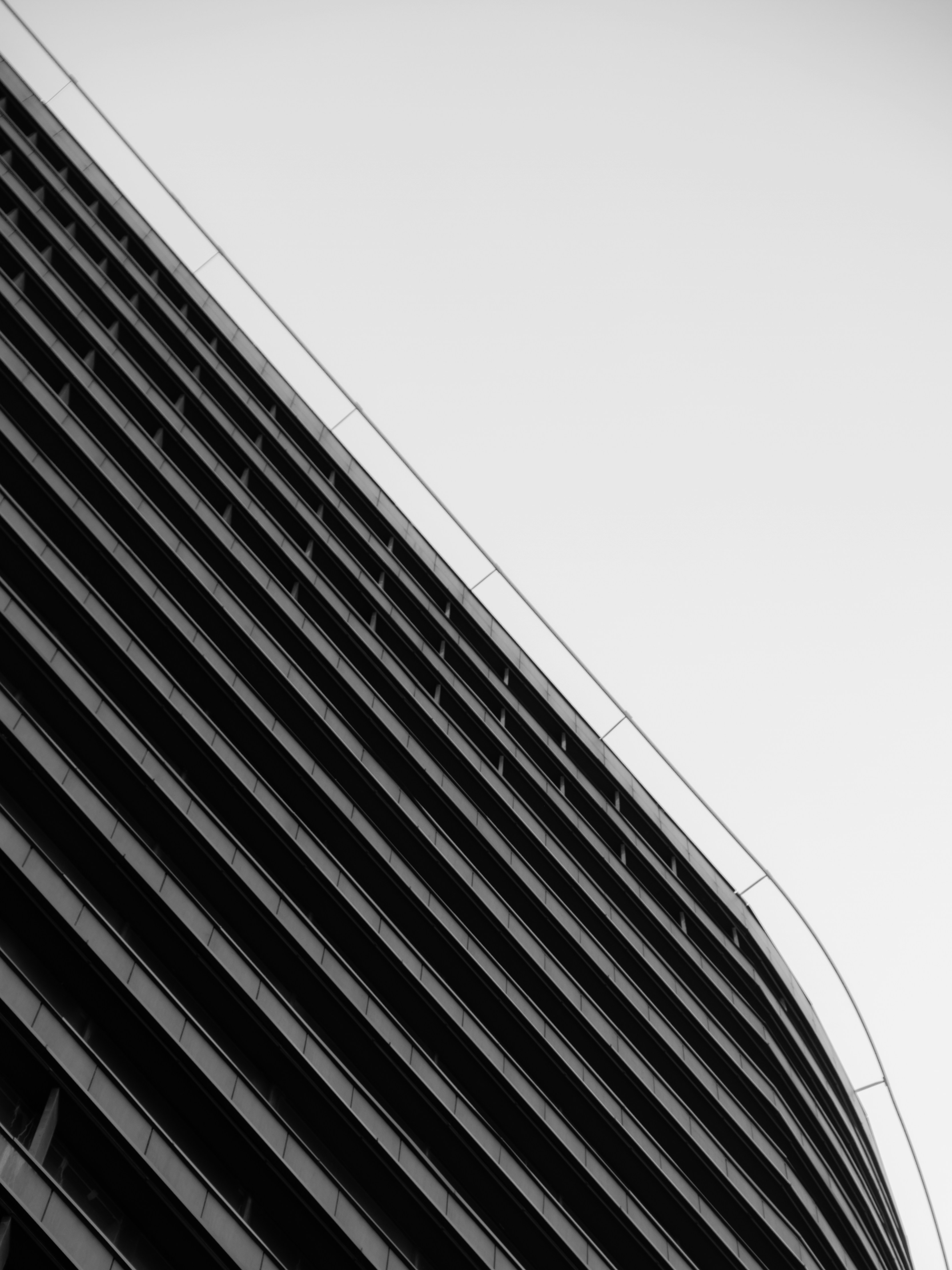 Black and white photo of a building