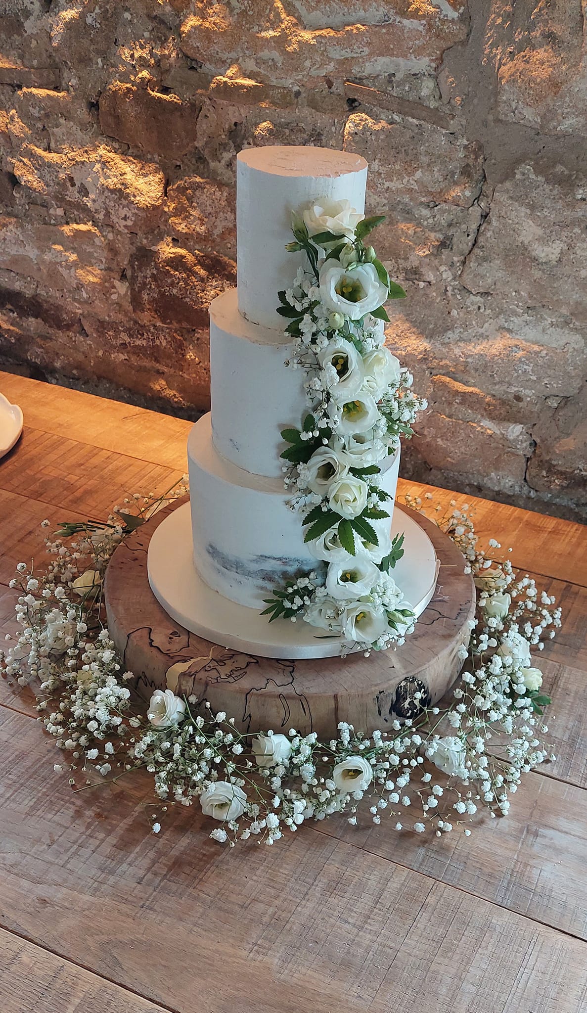 Semi naked wedding cake Durham