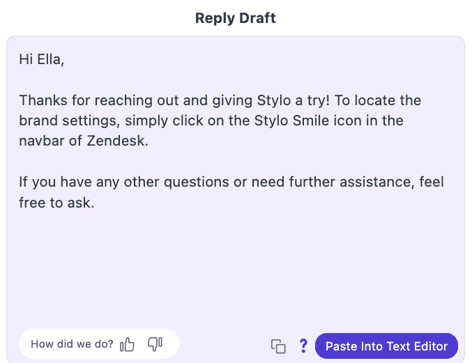 A not great response from Stylo Assist since the articles image didn't have great alt text like this