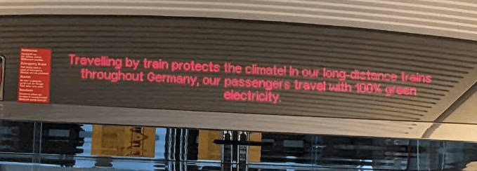 Is the train physically powered by 100% renewable electricity, or has it purchased enough renewable electricity to cover its consumption?