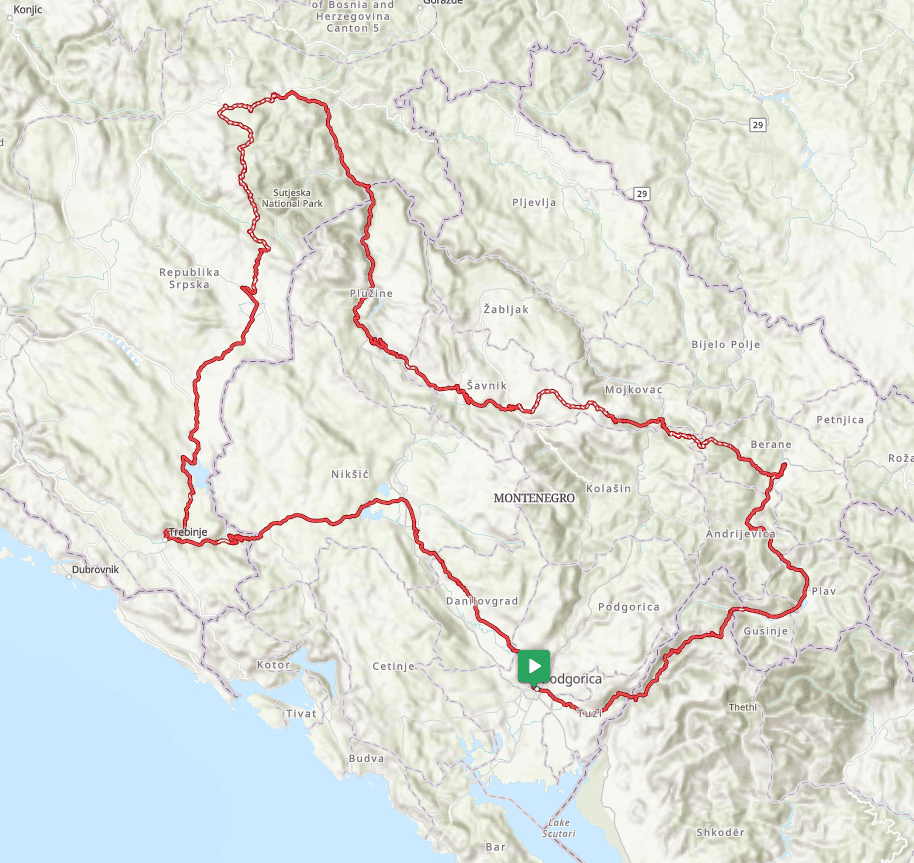 Trans Pyrenees Gravel route map