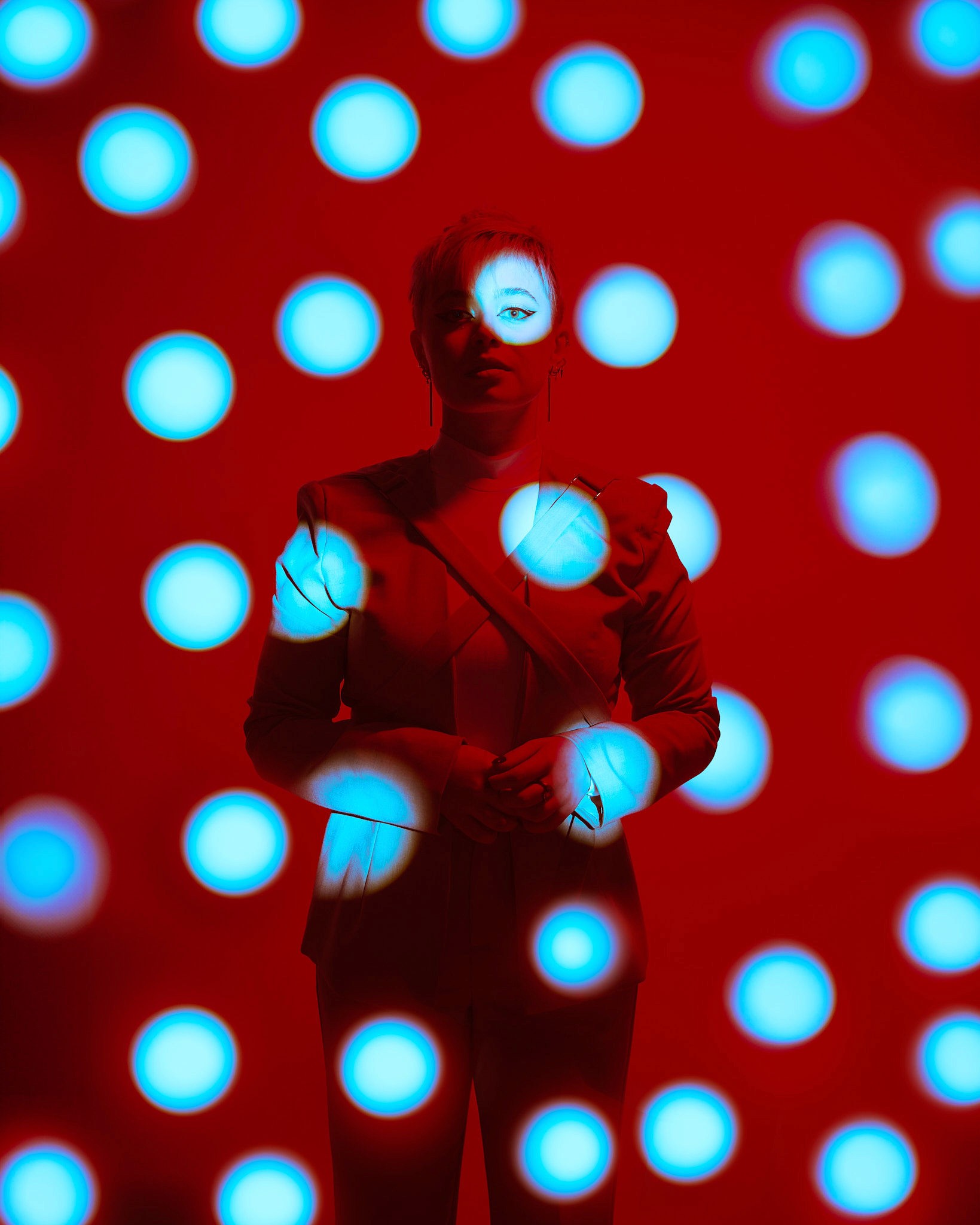 Close-up of dark green grass blades.