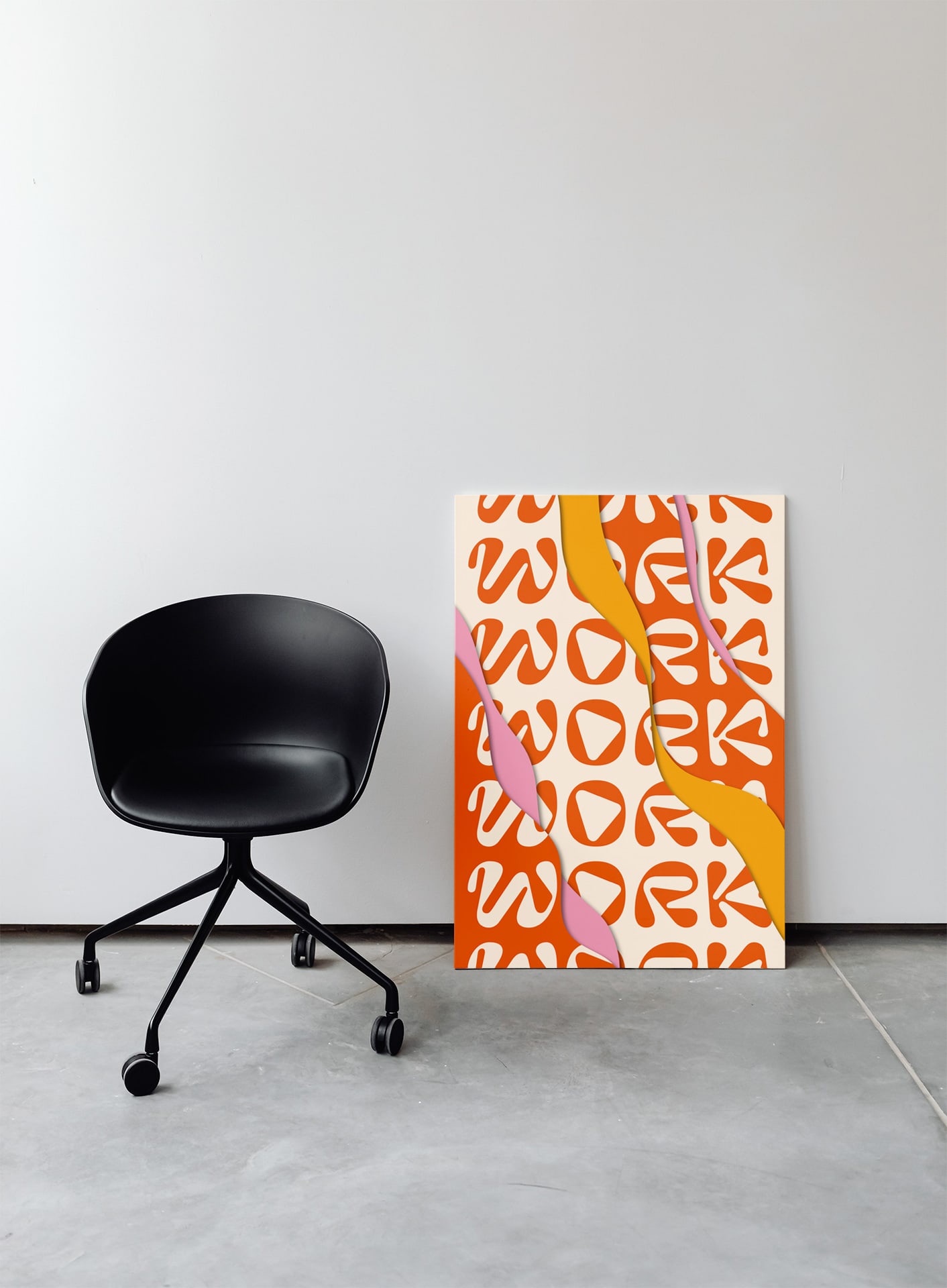 Poster "Work" effet papier découpé