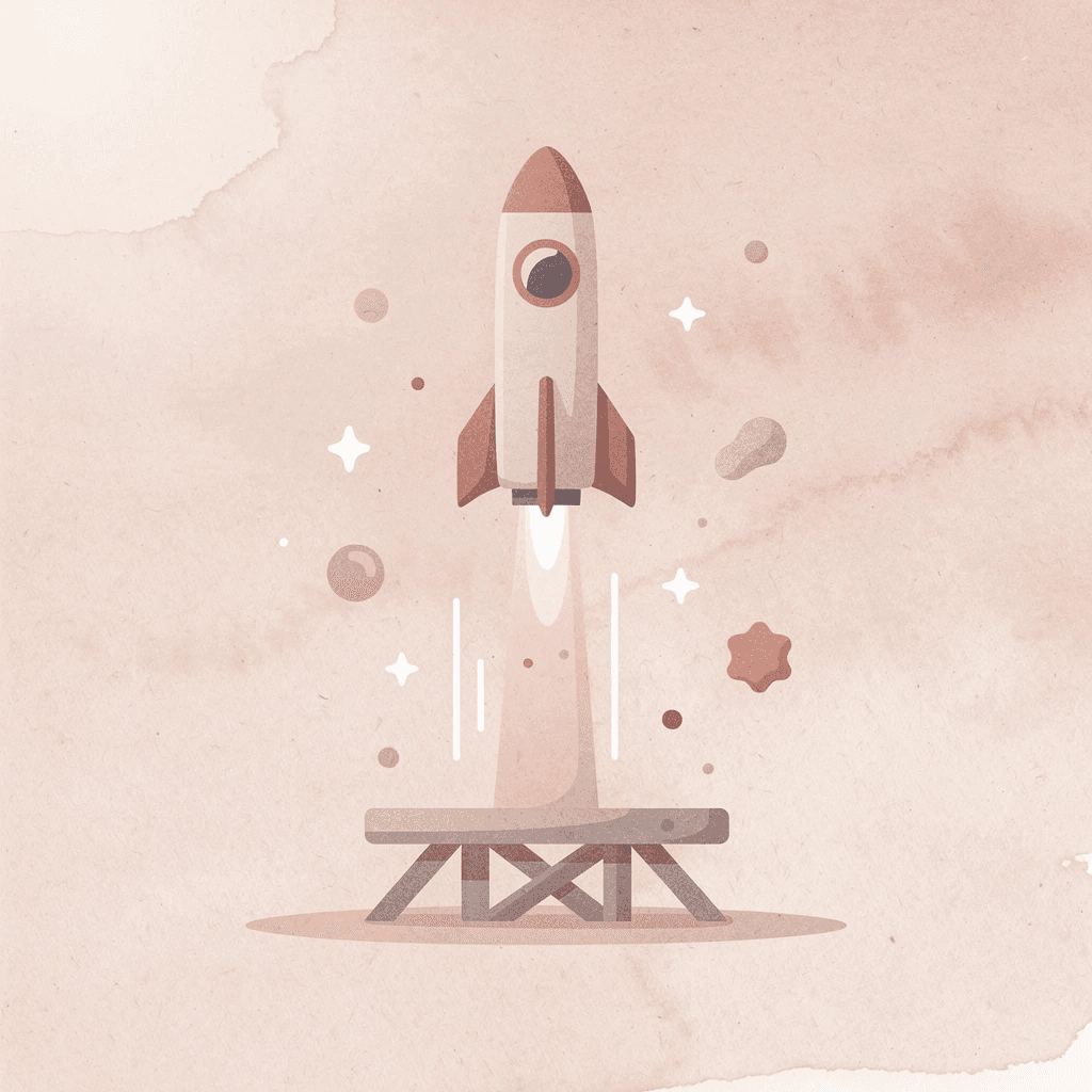 Launch scene representing beginning your Arabic learning journey with Kalam