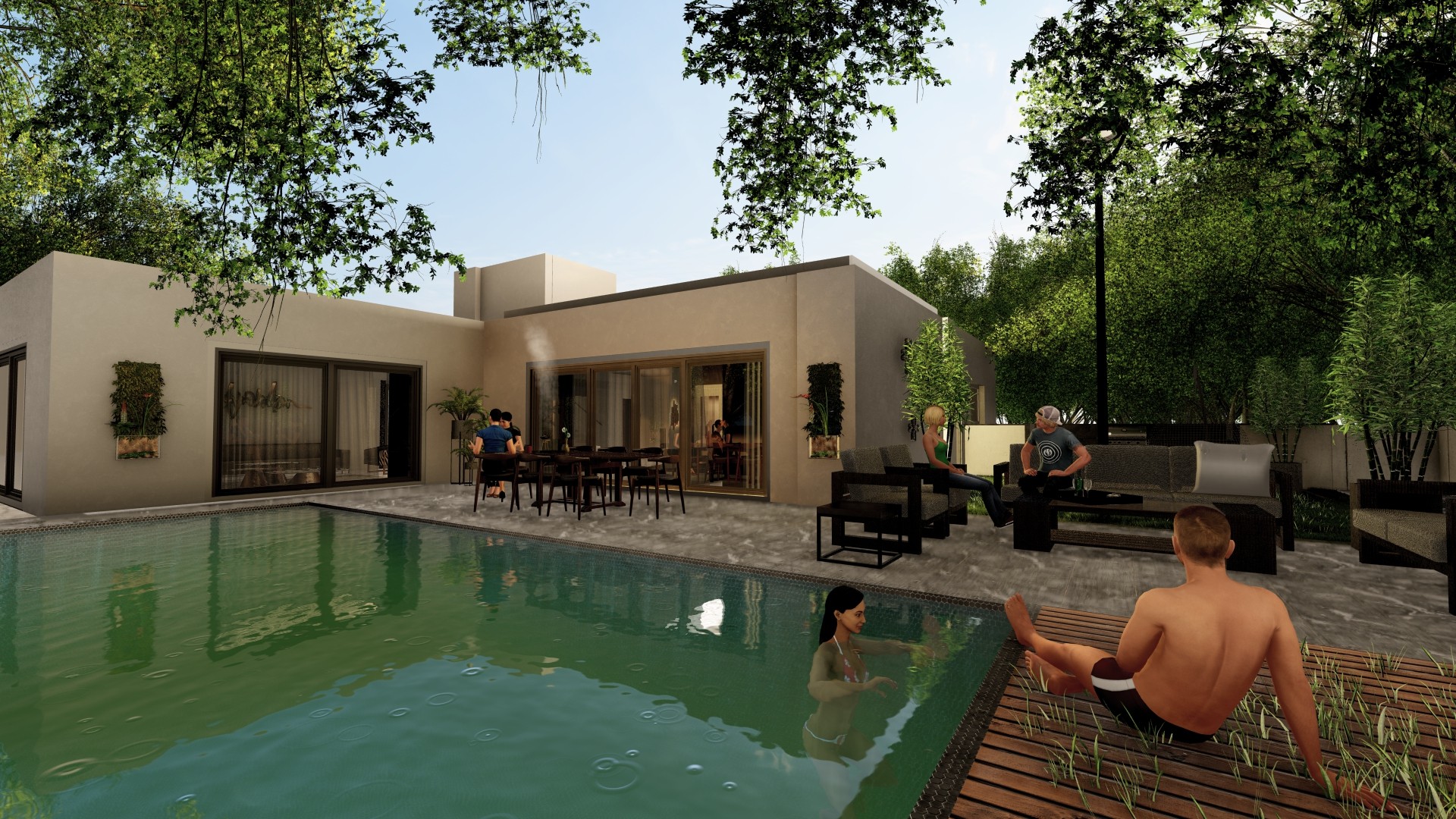 Pool garden