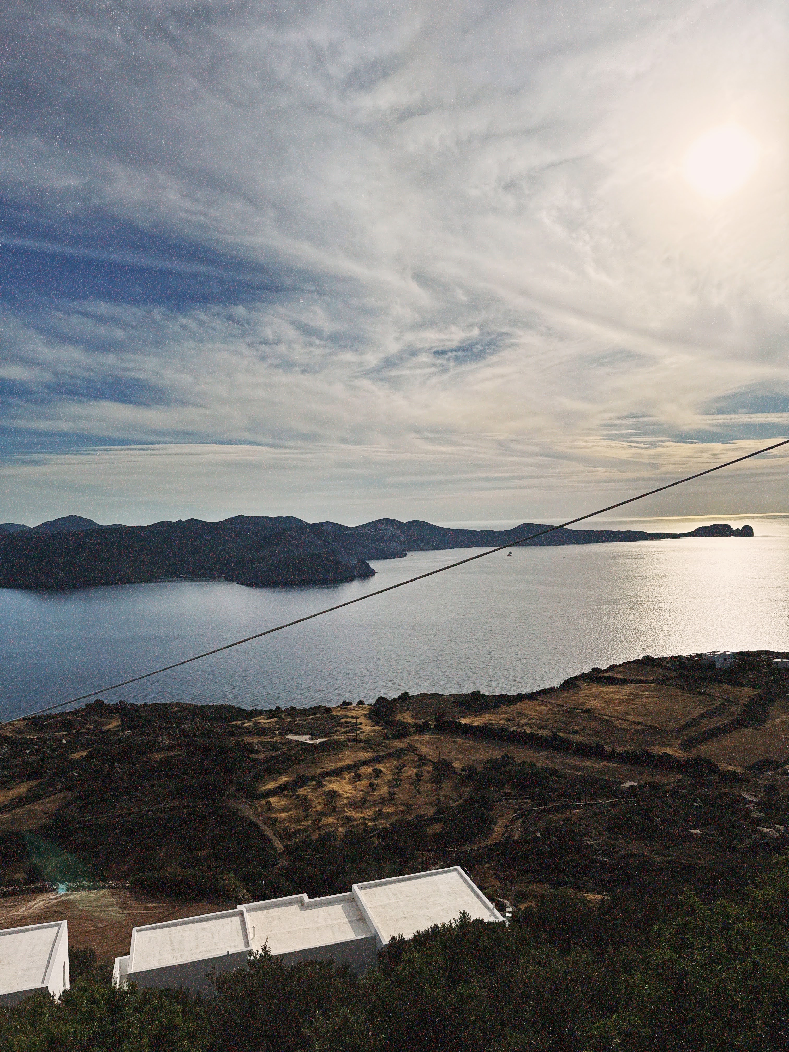 Panoramic view of the sea and the island of Milos