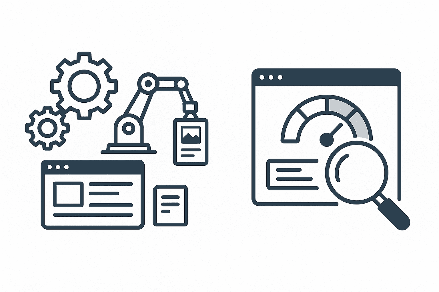 Side-by-side abstract comparison of Relixir automation versus Ahrefs monitoring capabilities