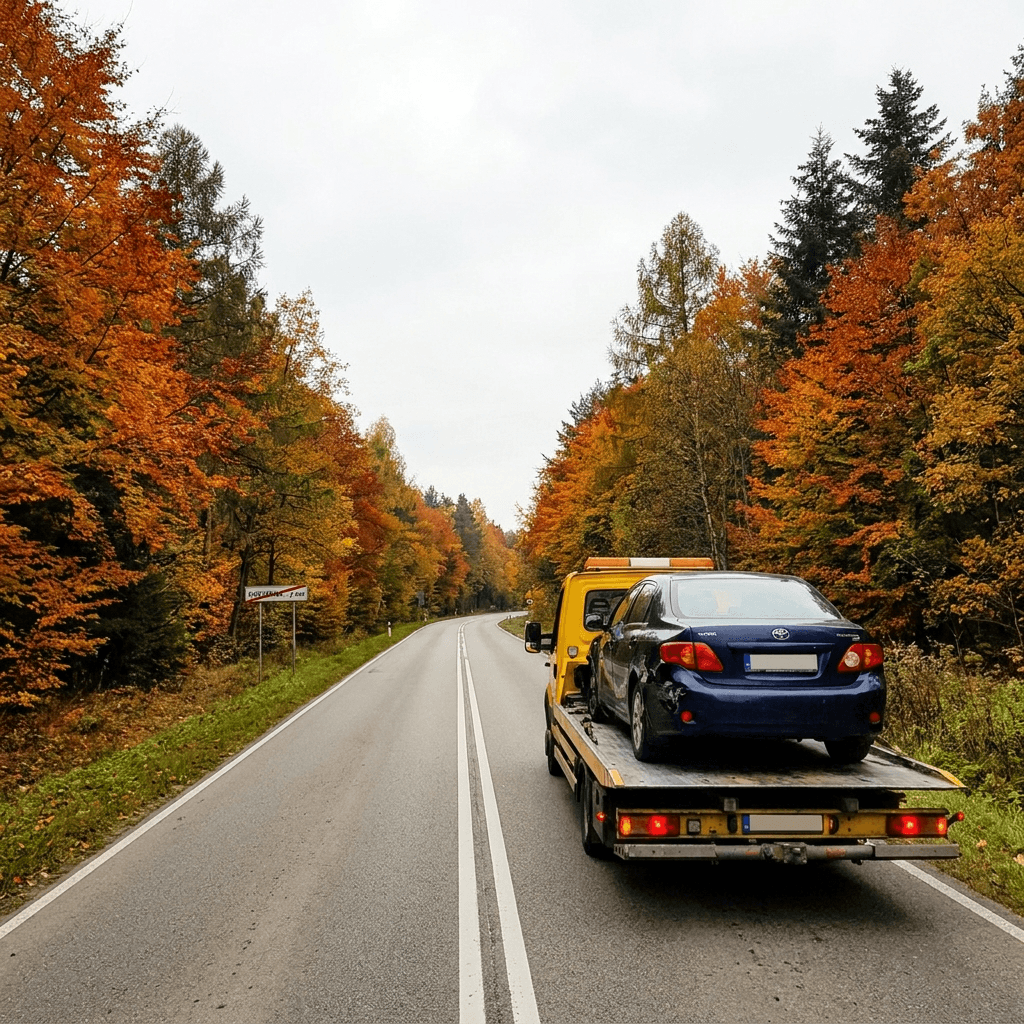 droga w gminie Korzenna koło Nowego Sącza