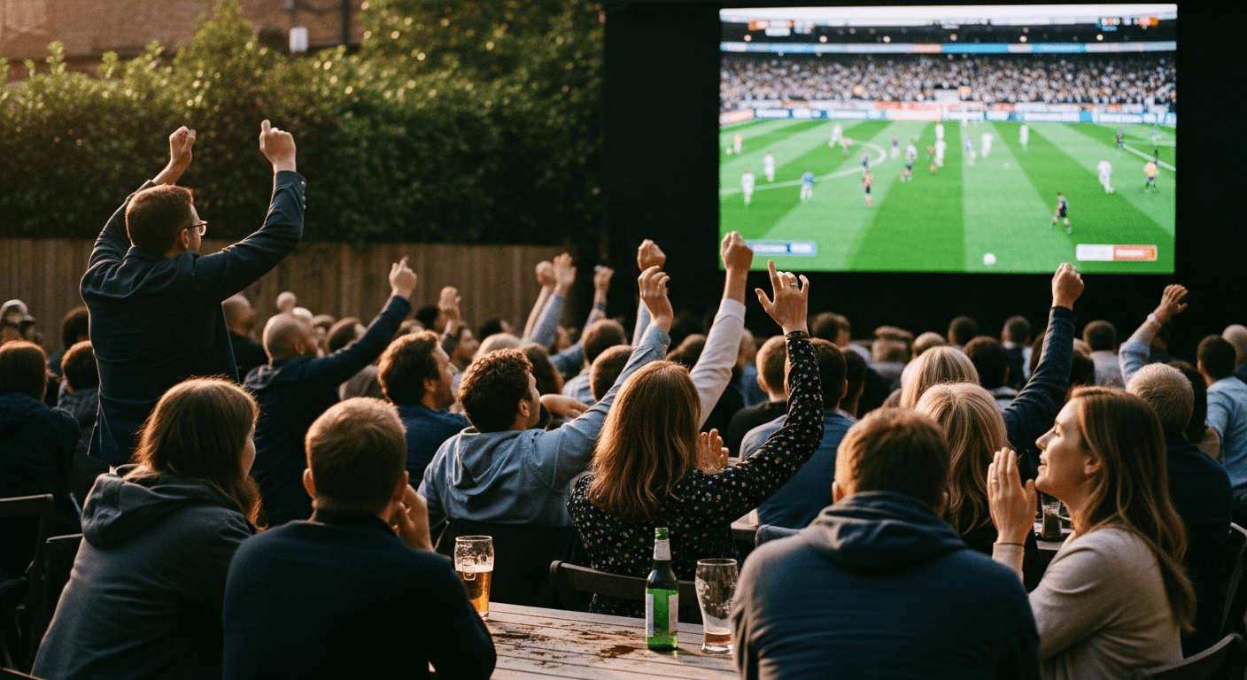 a stadium full of people watching a soccer game