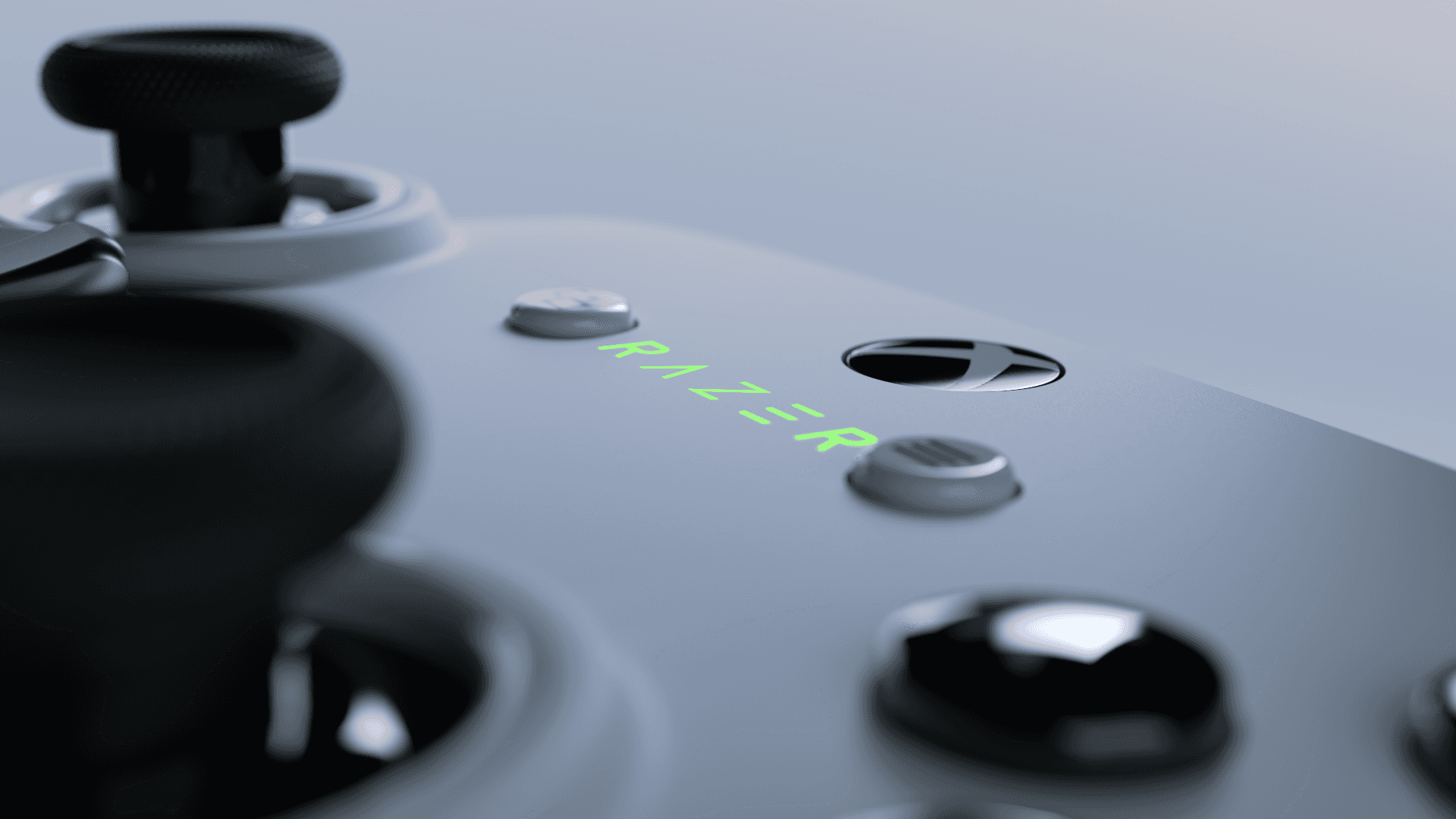 Close up shot of controller face and Razer logo