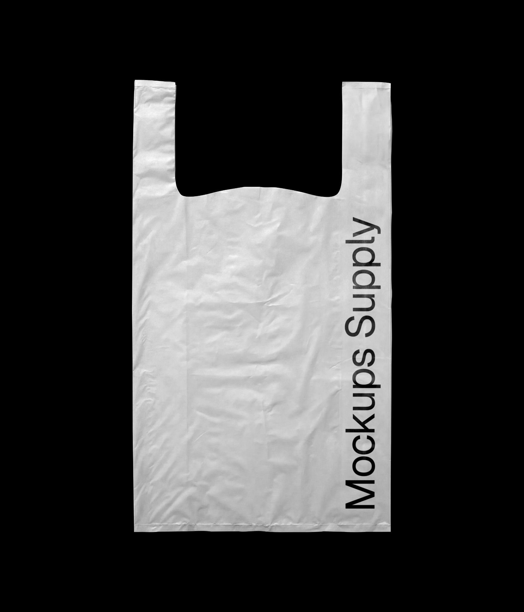 Retail vest bag mockup with realistic plastic texture for packaging presentation download on Mockups Supply