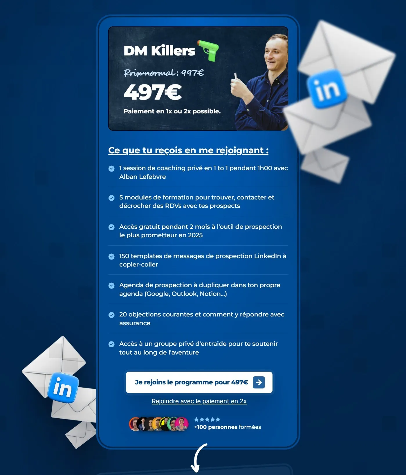 section pricing landing page dm killers